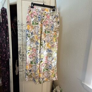 Excellent Preowned Condition Anthropologie Maeve Wide-Leg Brooklyn Floral Pants